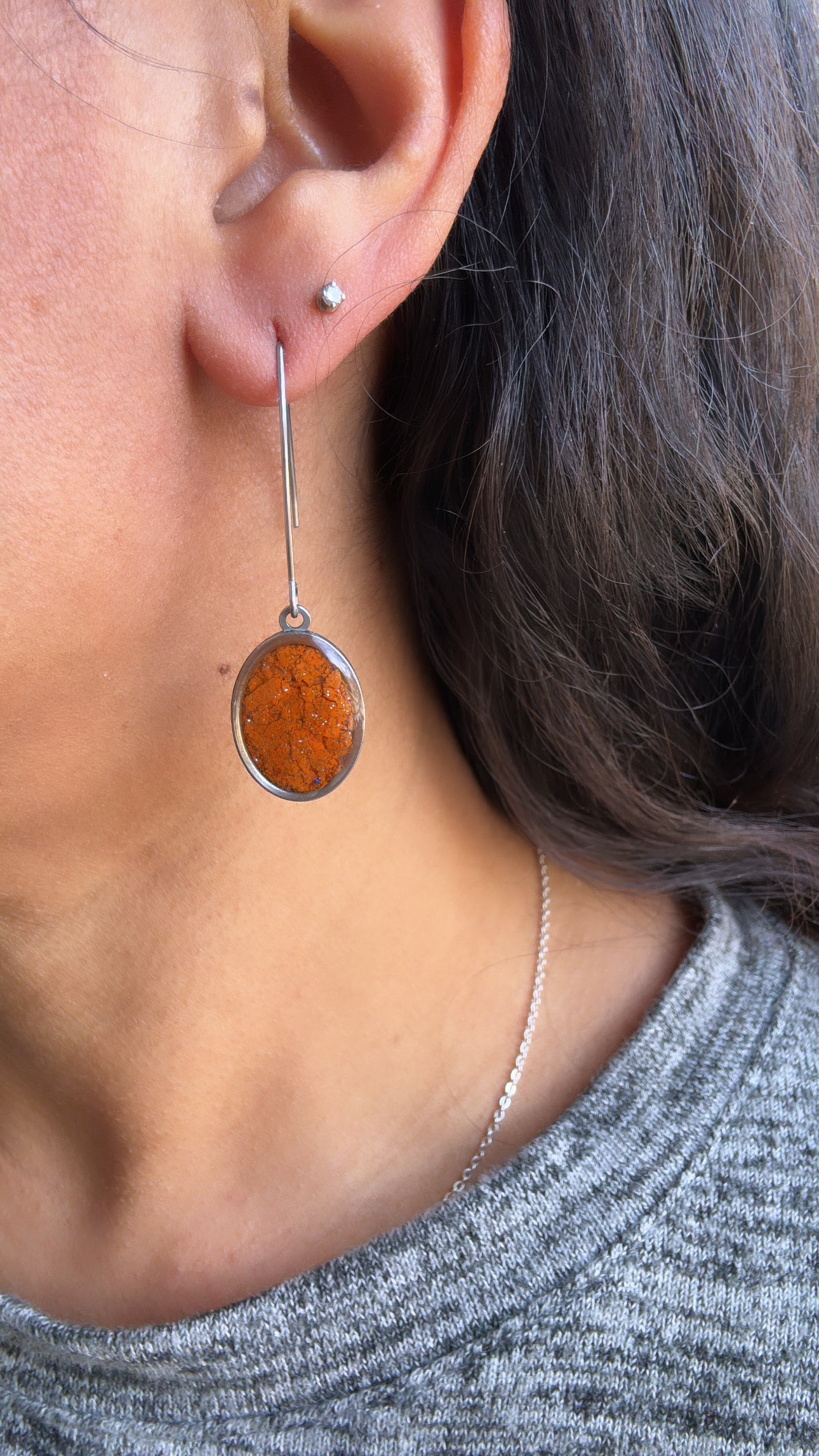 stainless steel earrings crafted with crayons by crayonfetti