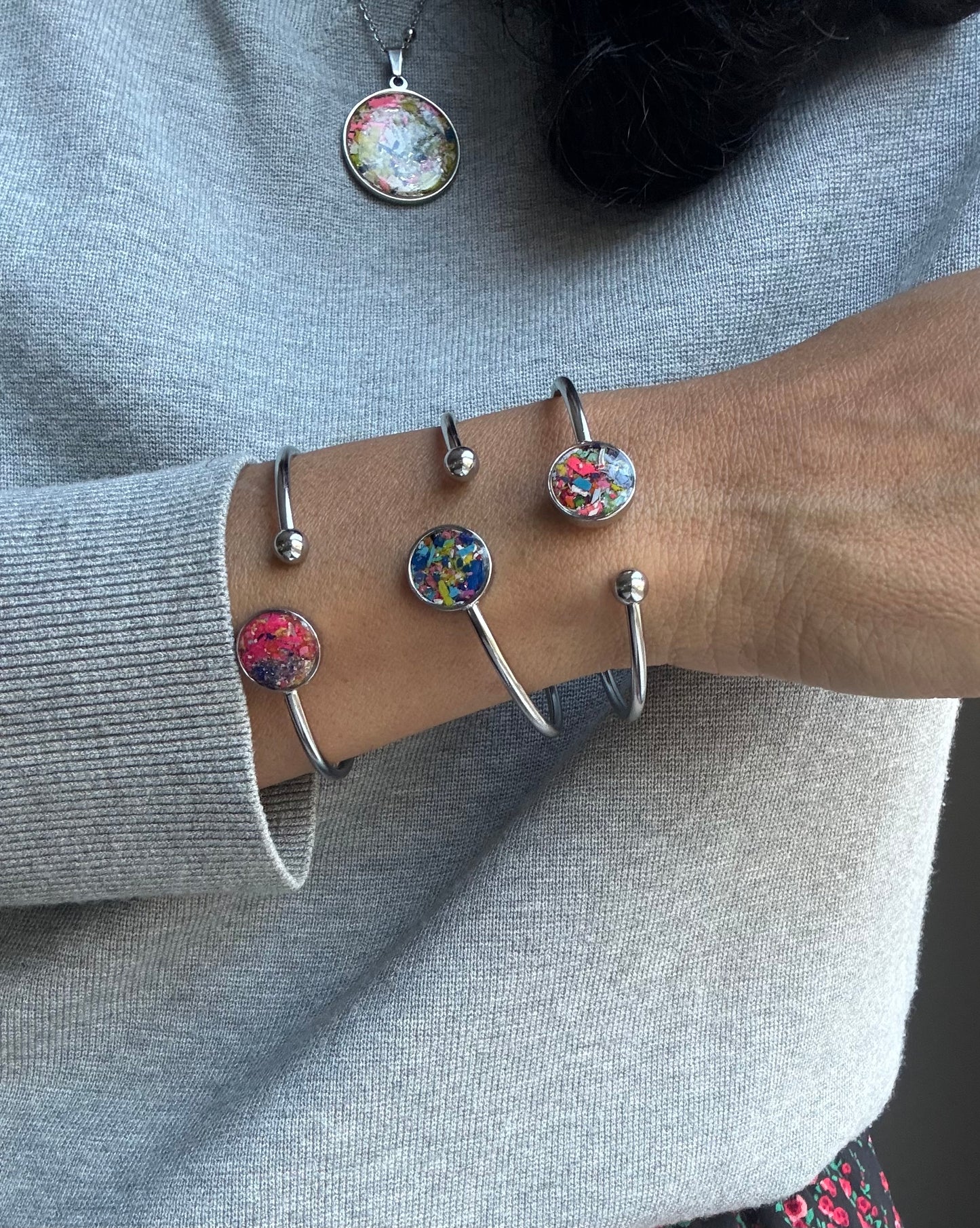 Clear Skies - Flexible, Single Cuff Bracelet