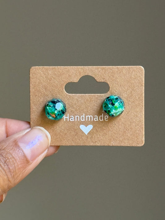 Small Round Crayonfetti Studs (Caribbean Sea)