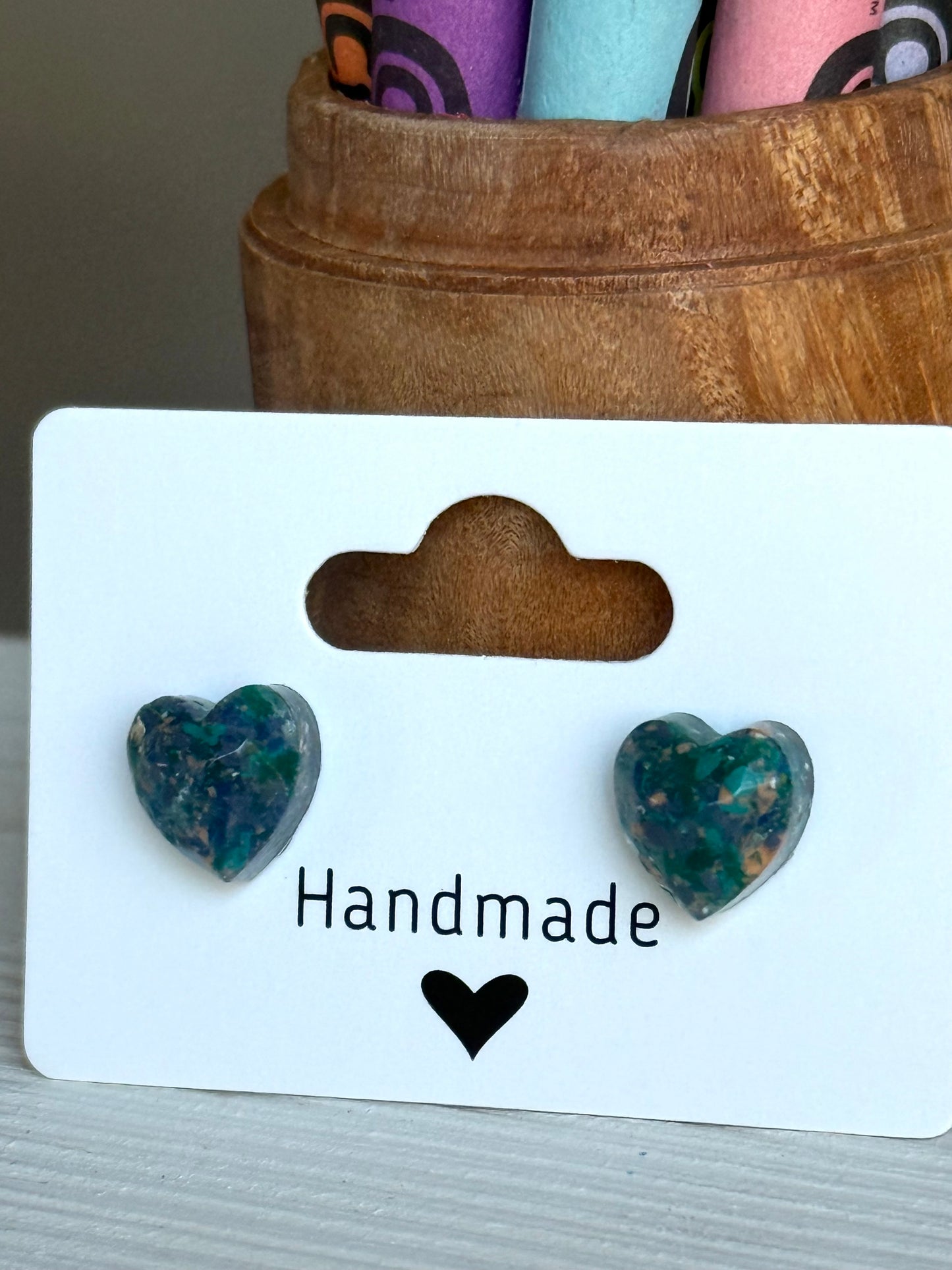 Small Heart Studs (Winter)