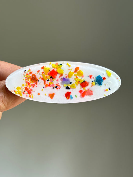 Multicolored Crayon Oval Clip