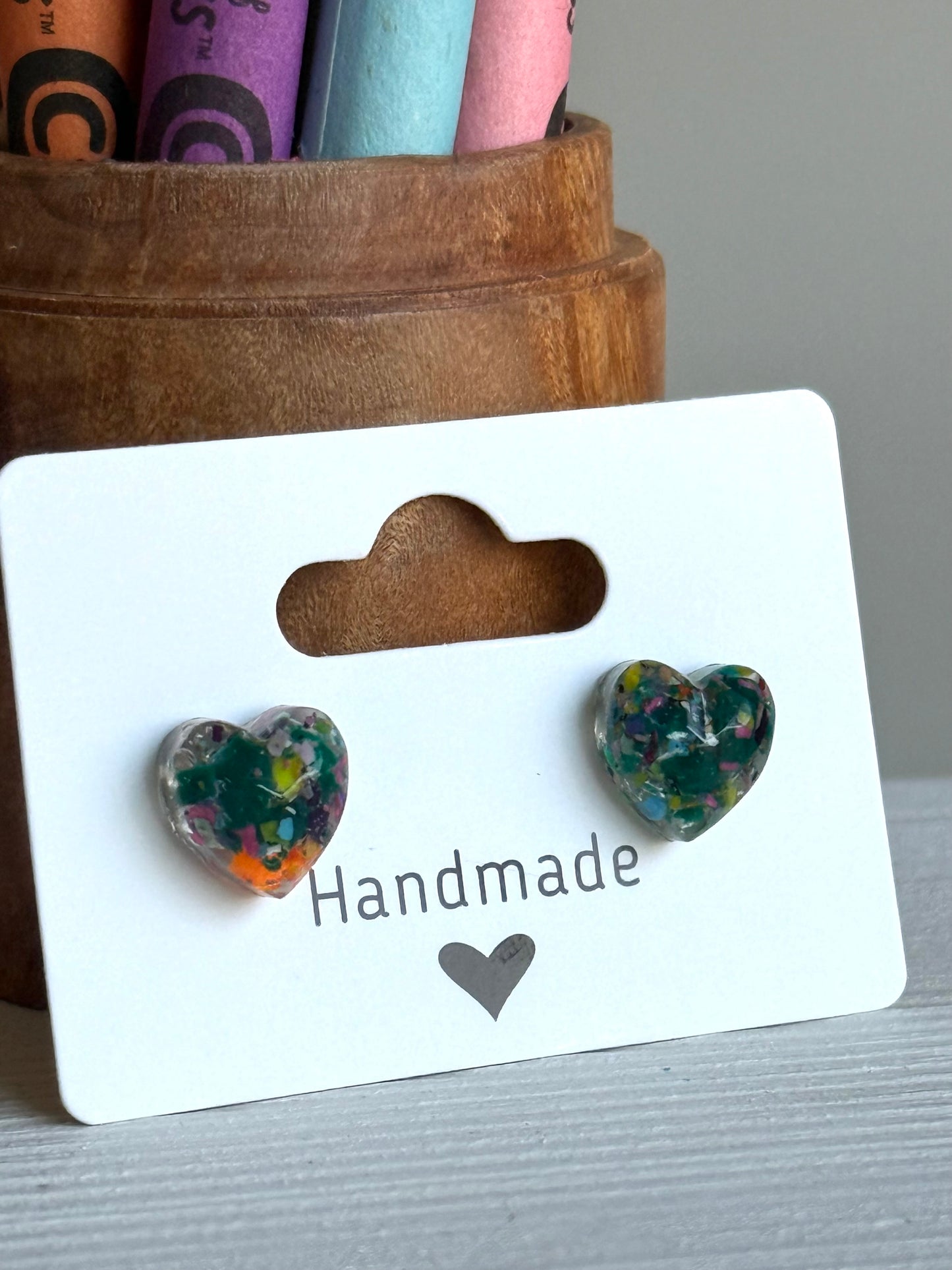Small Heart Studs (Fireworks)