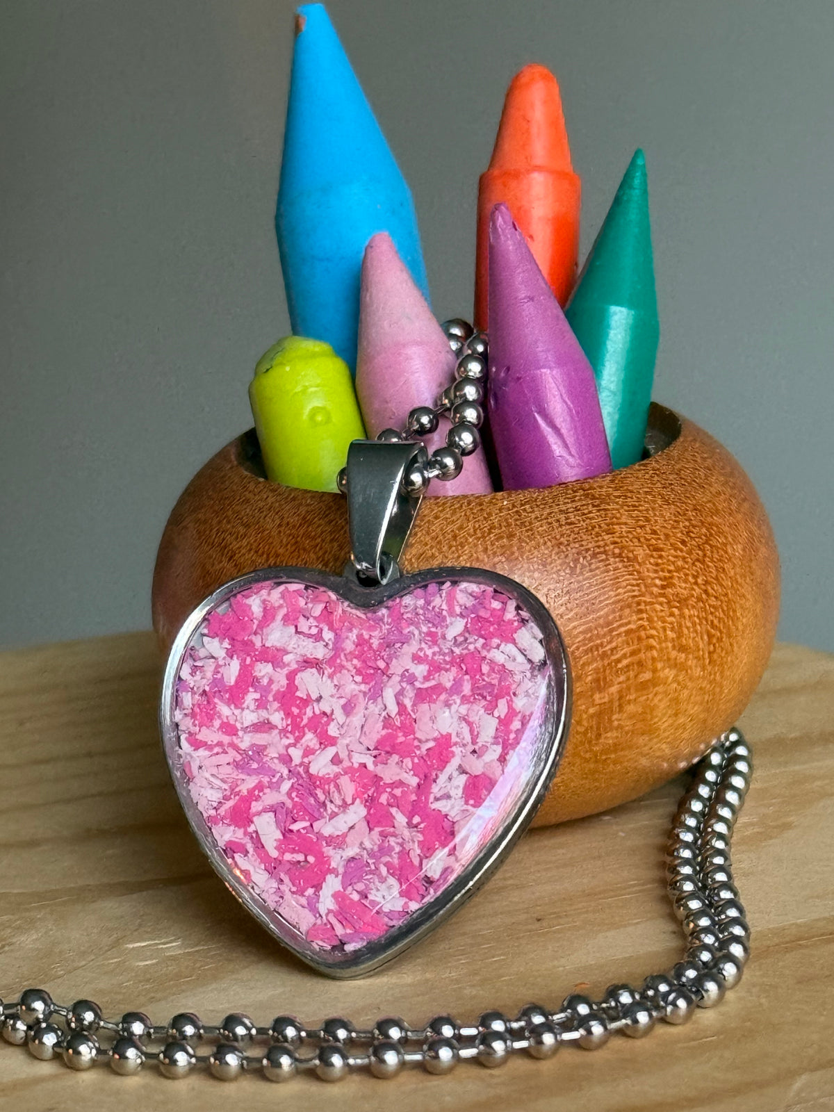 Cotton Candy Heart Necklace (Large)