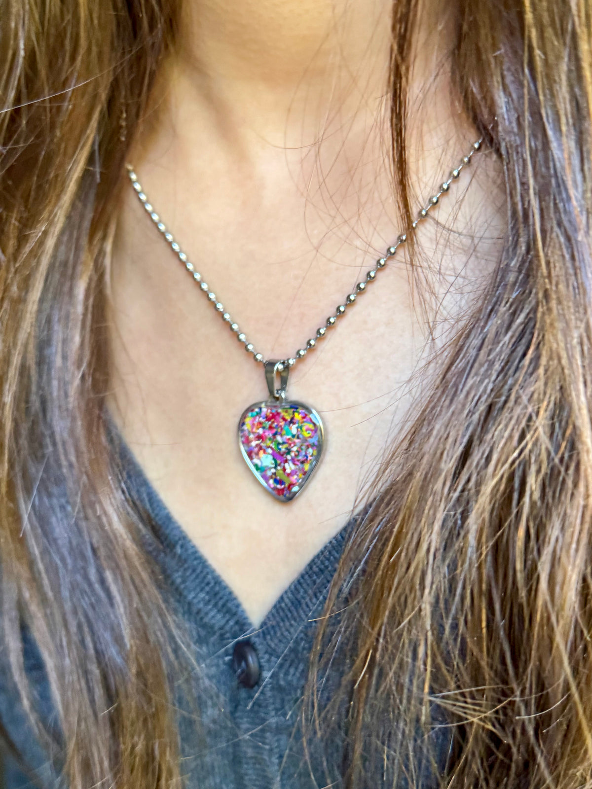 Punk Rose Heart Necklace