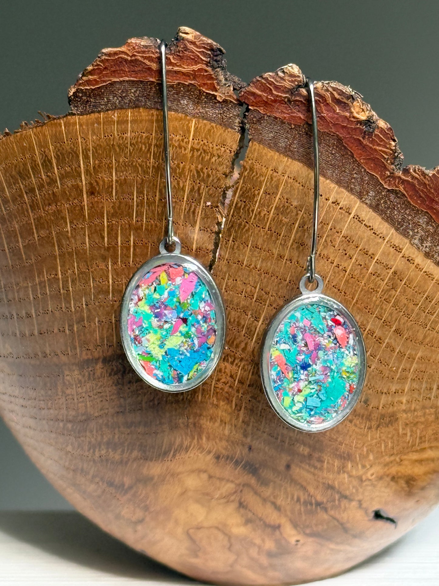Prisma Oval Hook Earrings (Serenity)