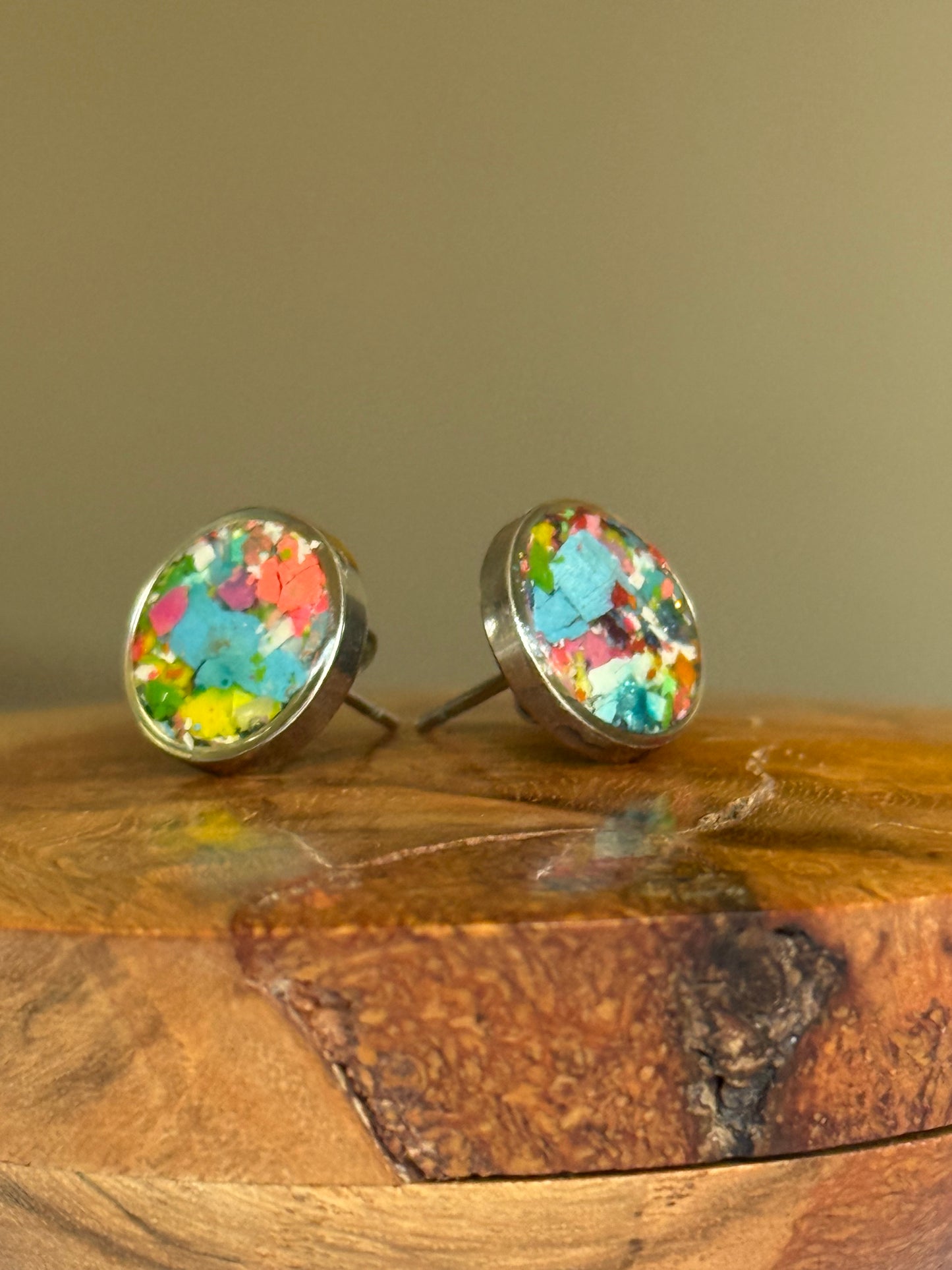 Pendientes redondos multicolores (pequeños)