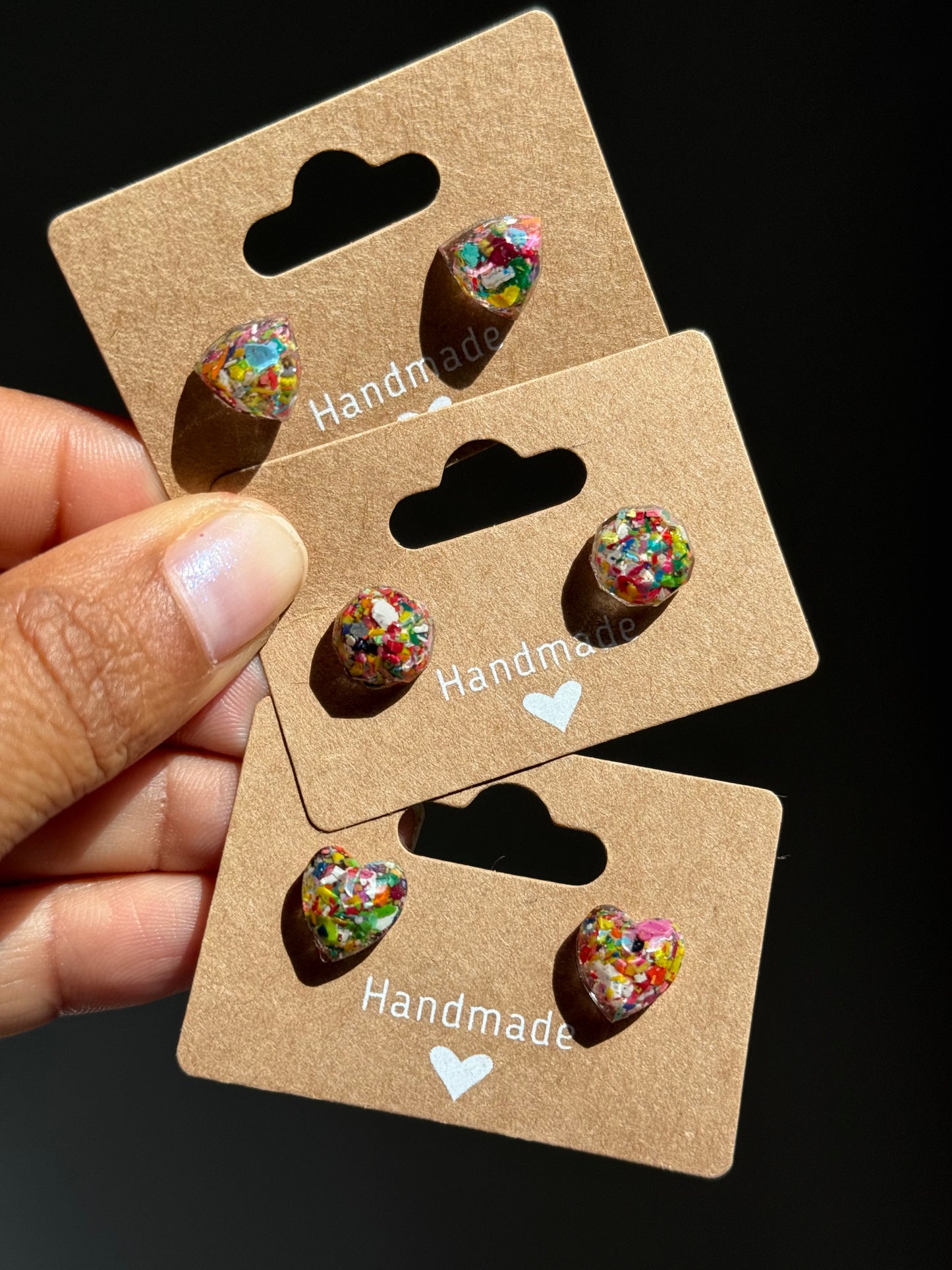 Triangle Multicolored Studs