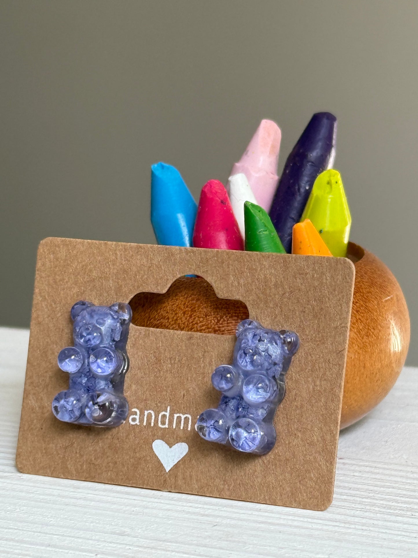 Crayon Gummy Bear Studs (Mauvelous)