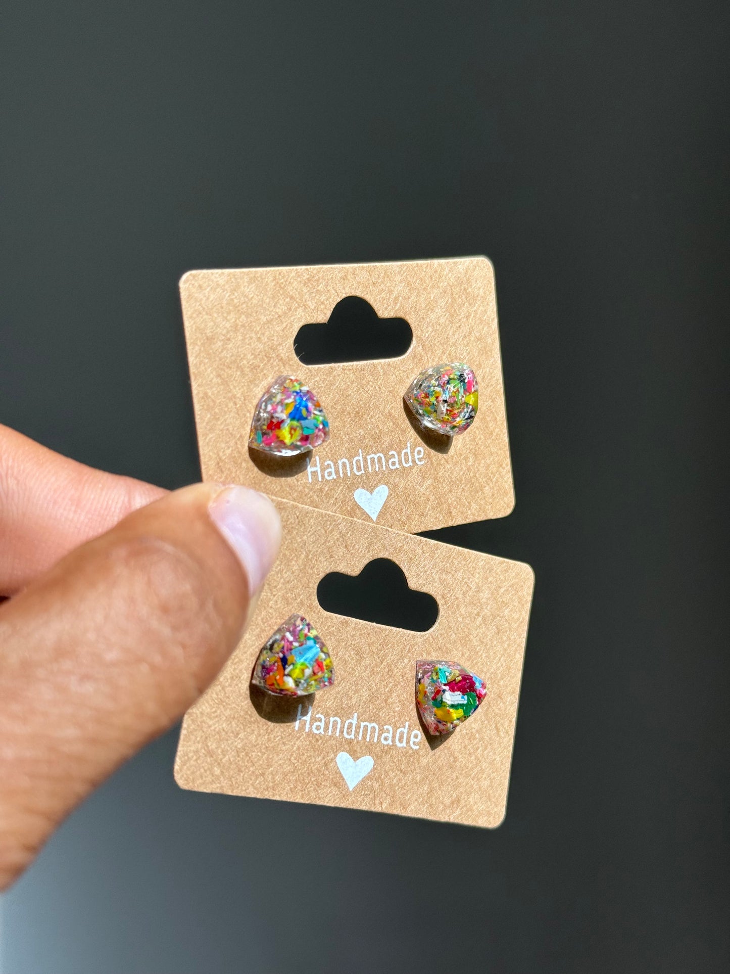 Triangle Multicolored Studs