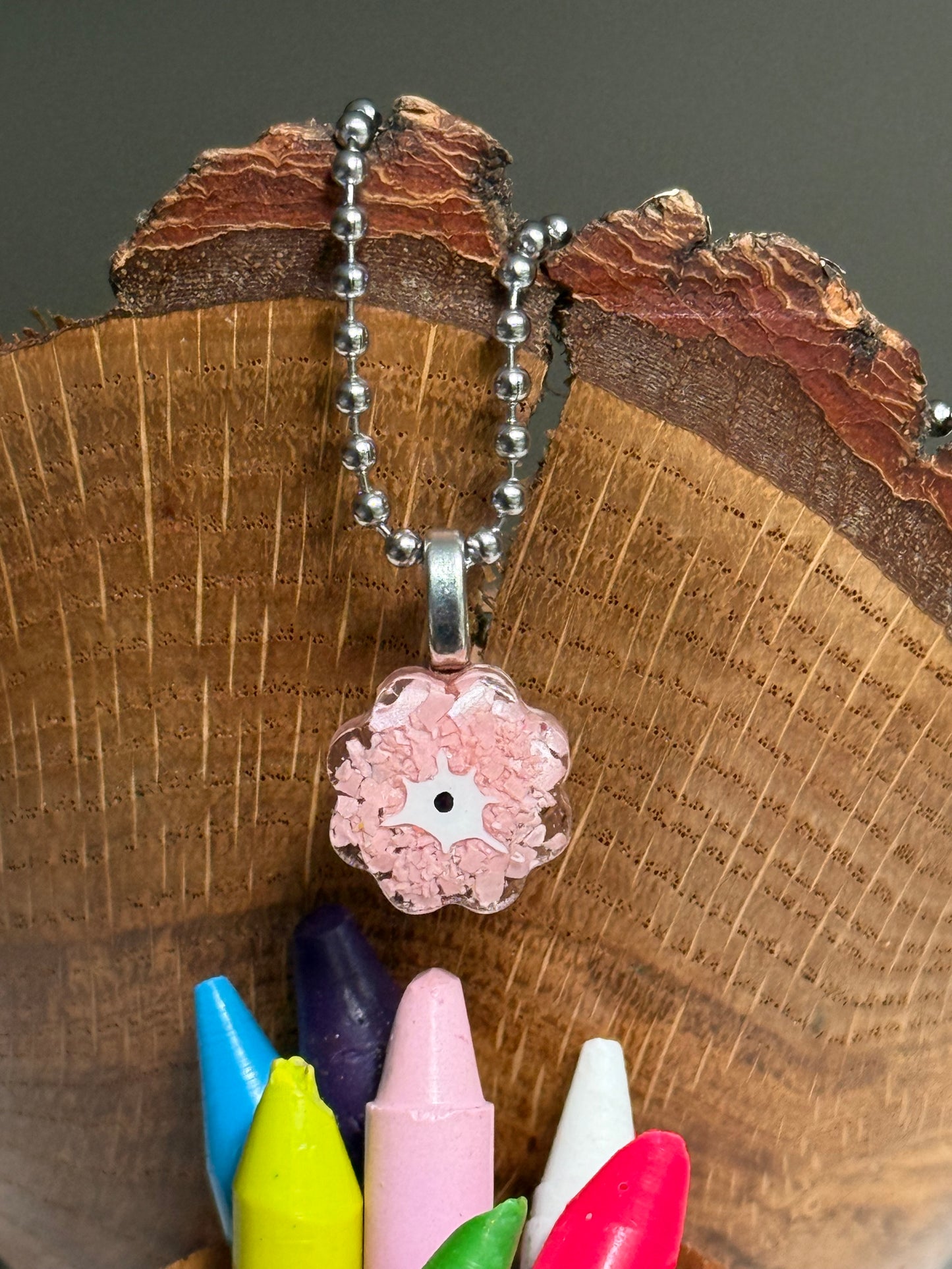 Crayon Blooms Pendant (Light Pink)