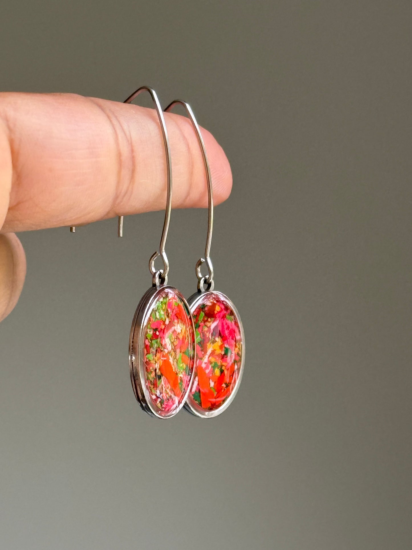 Prisma Oval Hook Earrings (Scarlett)