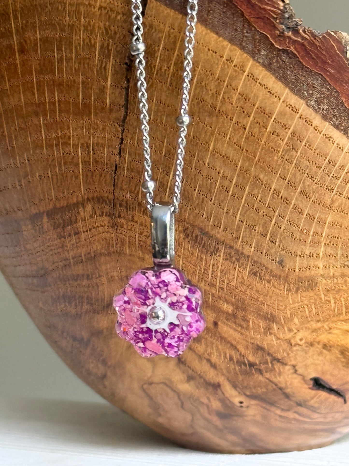 Crayon Bloom Pendant (Freckled Purples)