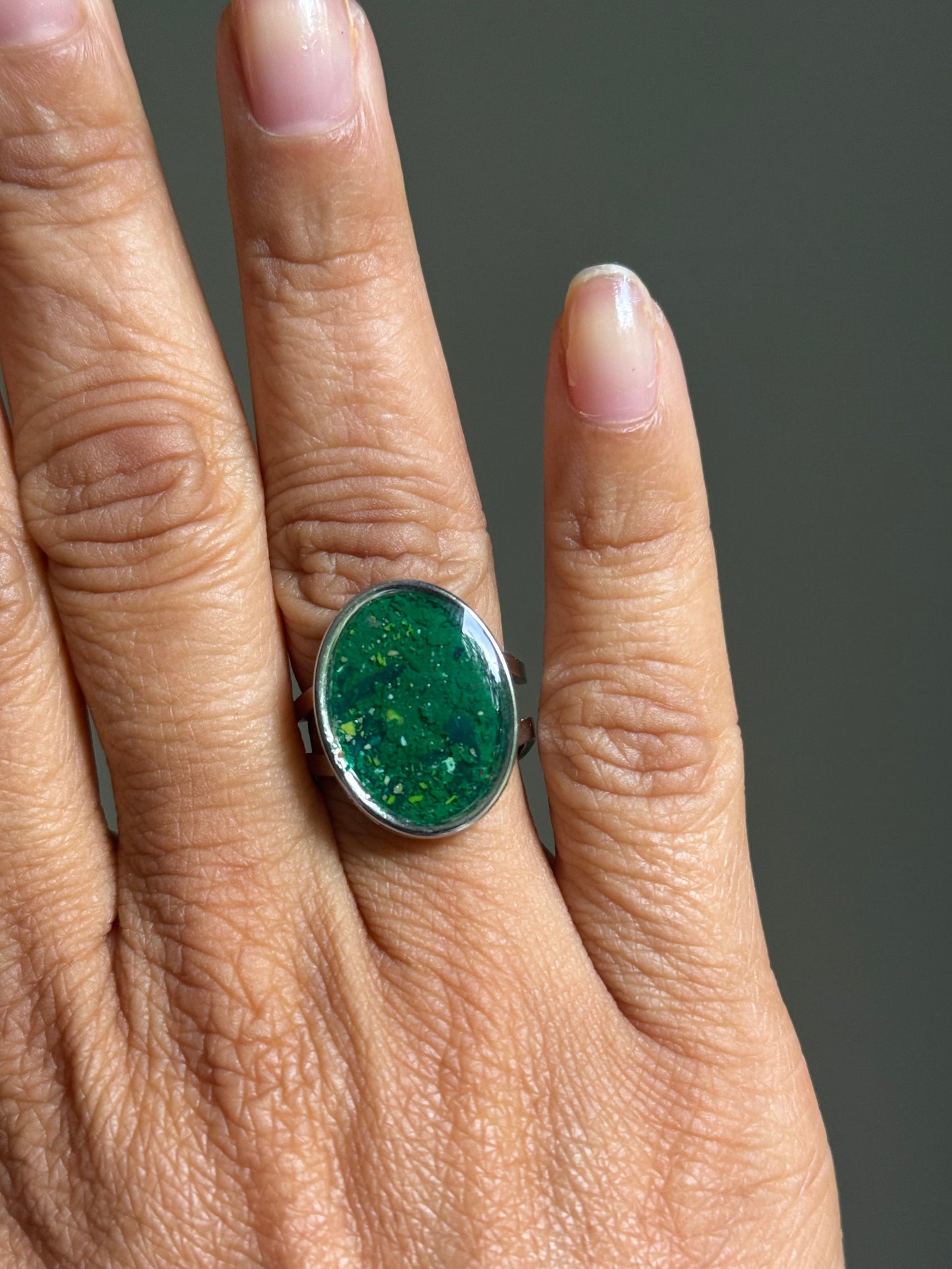 Evergreen Oval Ring