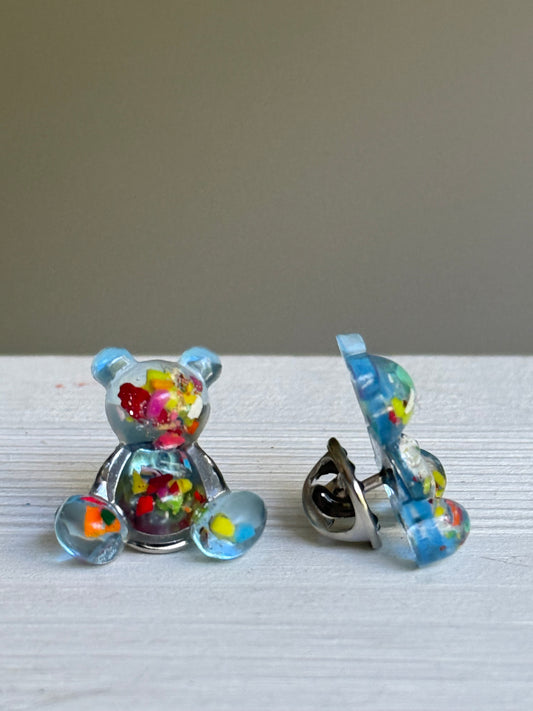 Crayon Bear Push Pin (Blue)