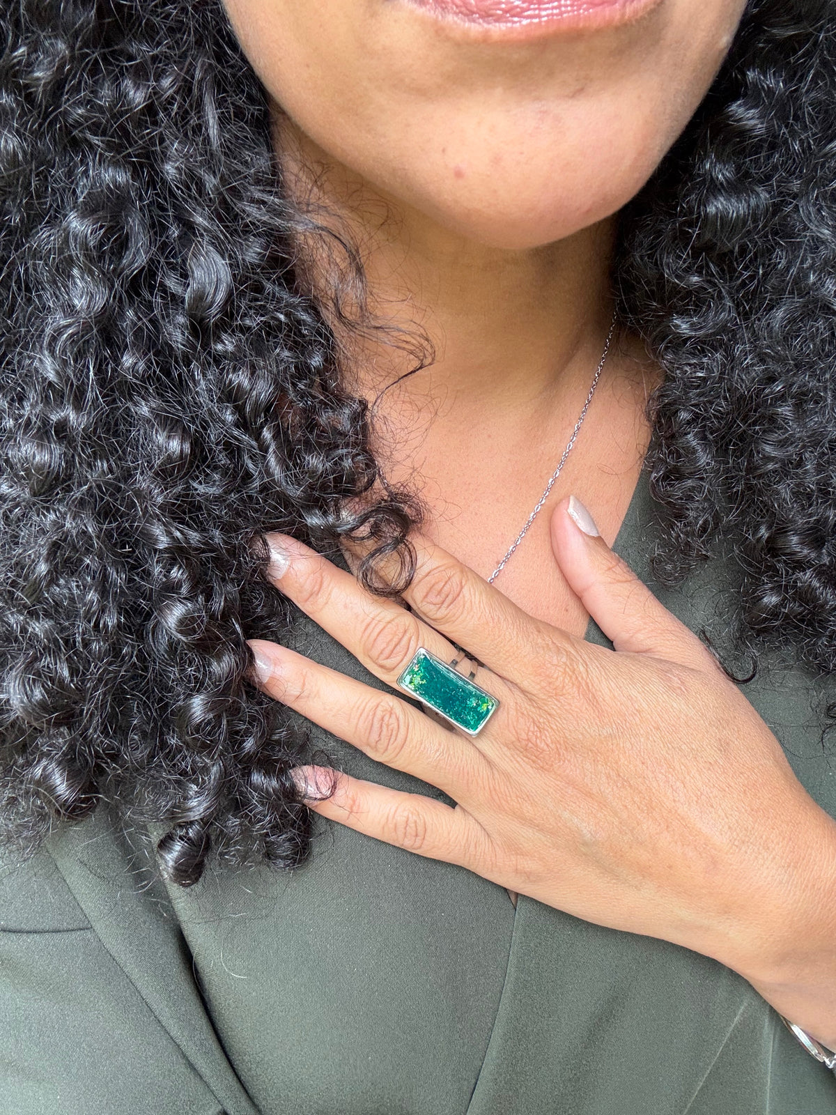 Green Light Statement Ring