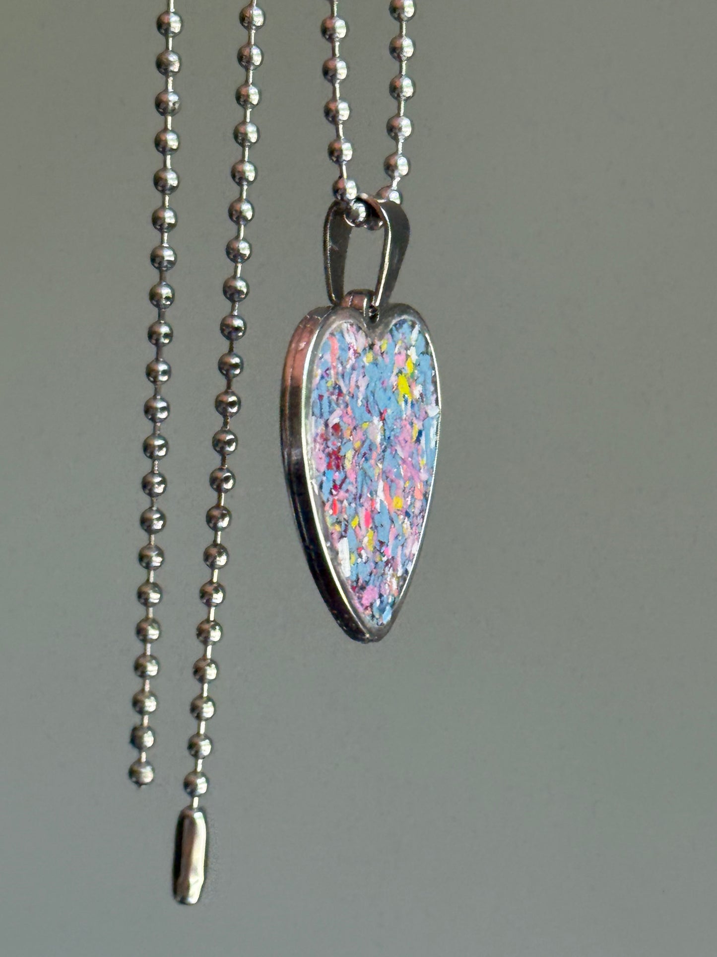 Joy Crayon Heart Pendant (Ocean Breeze)