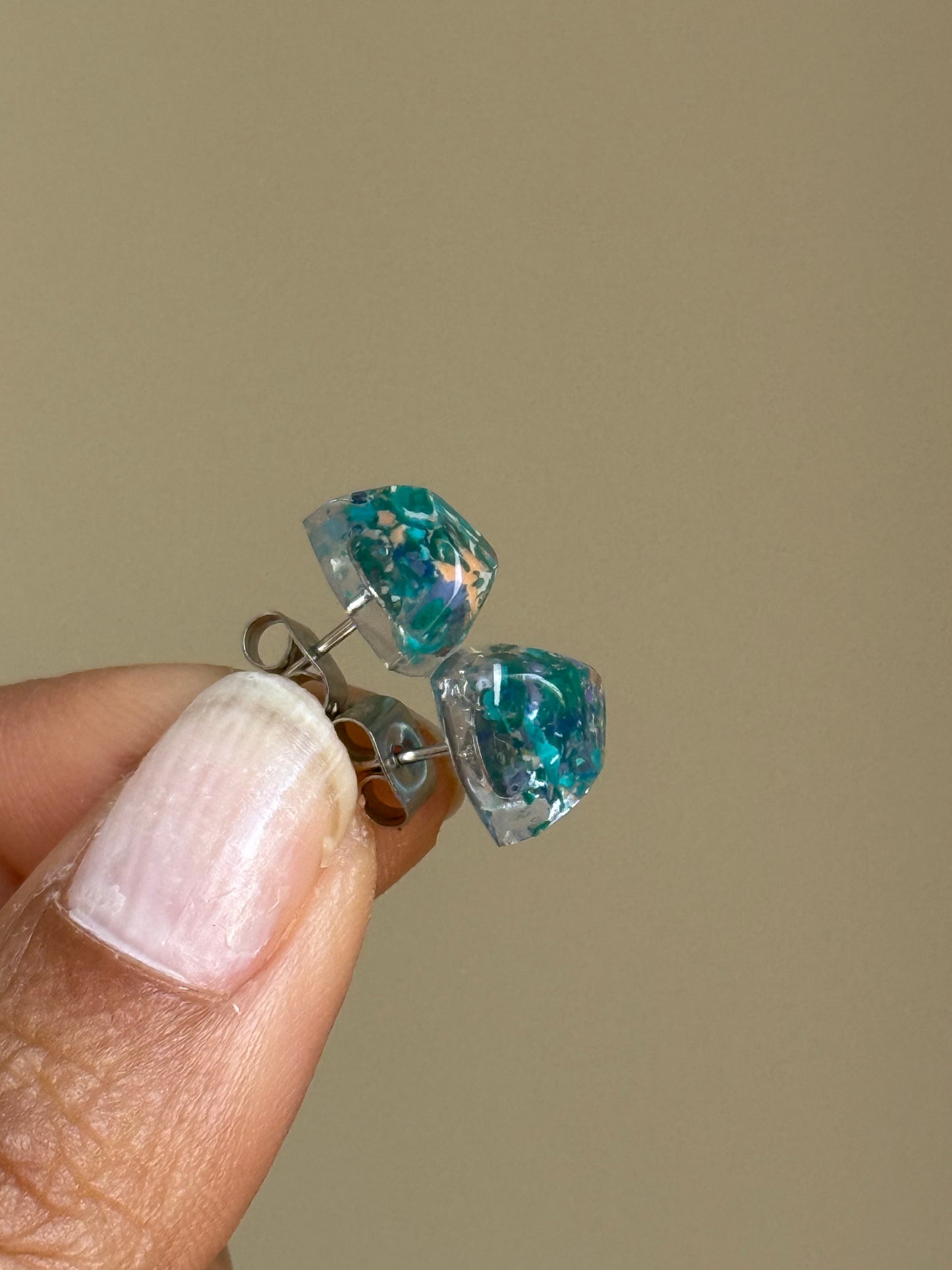 Small Triangle Studs (Midnight)