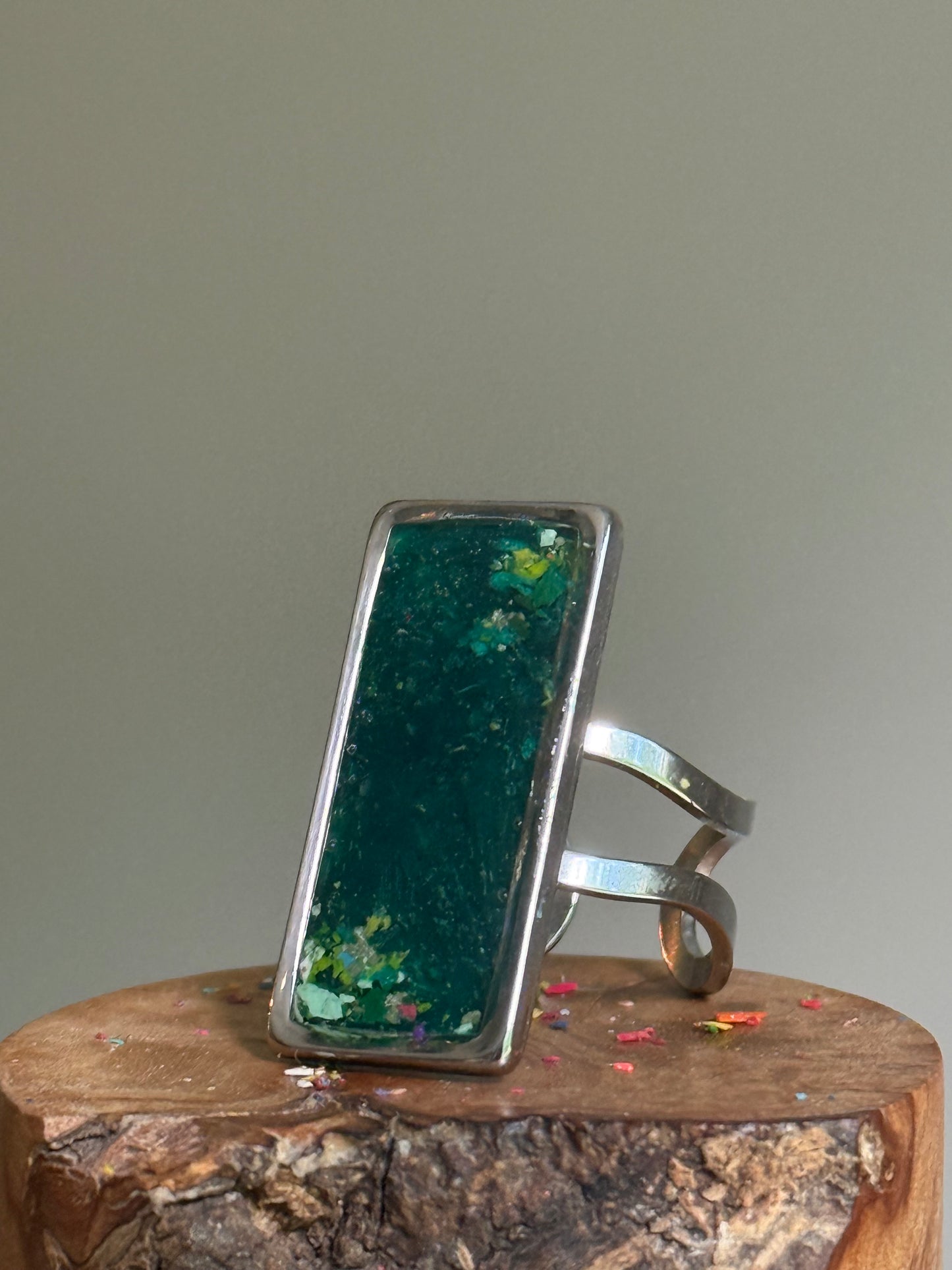Green Light Statement Ring