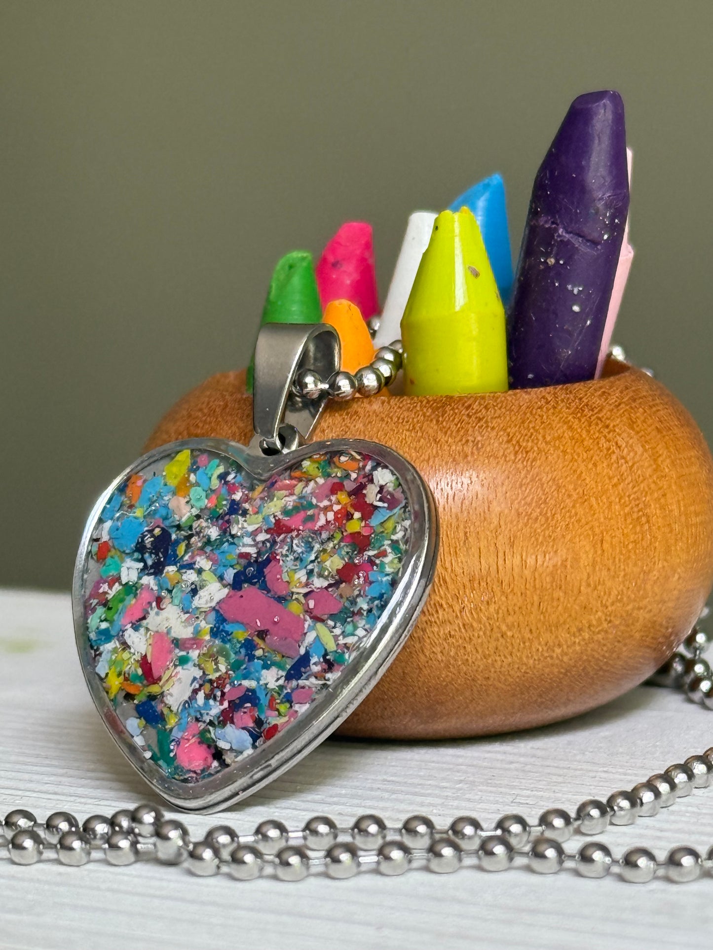 Joy Heart Pendant (Large - Blues & Pinks)