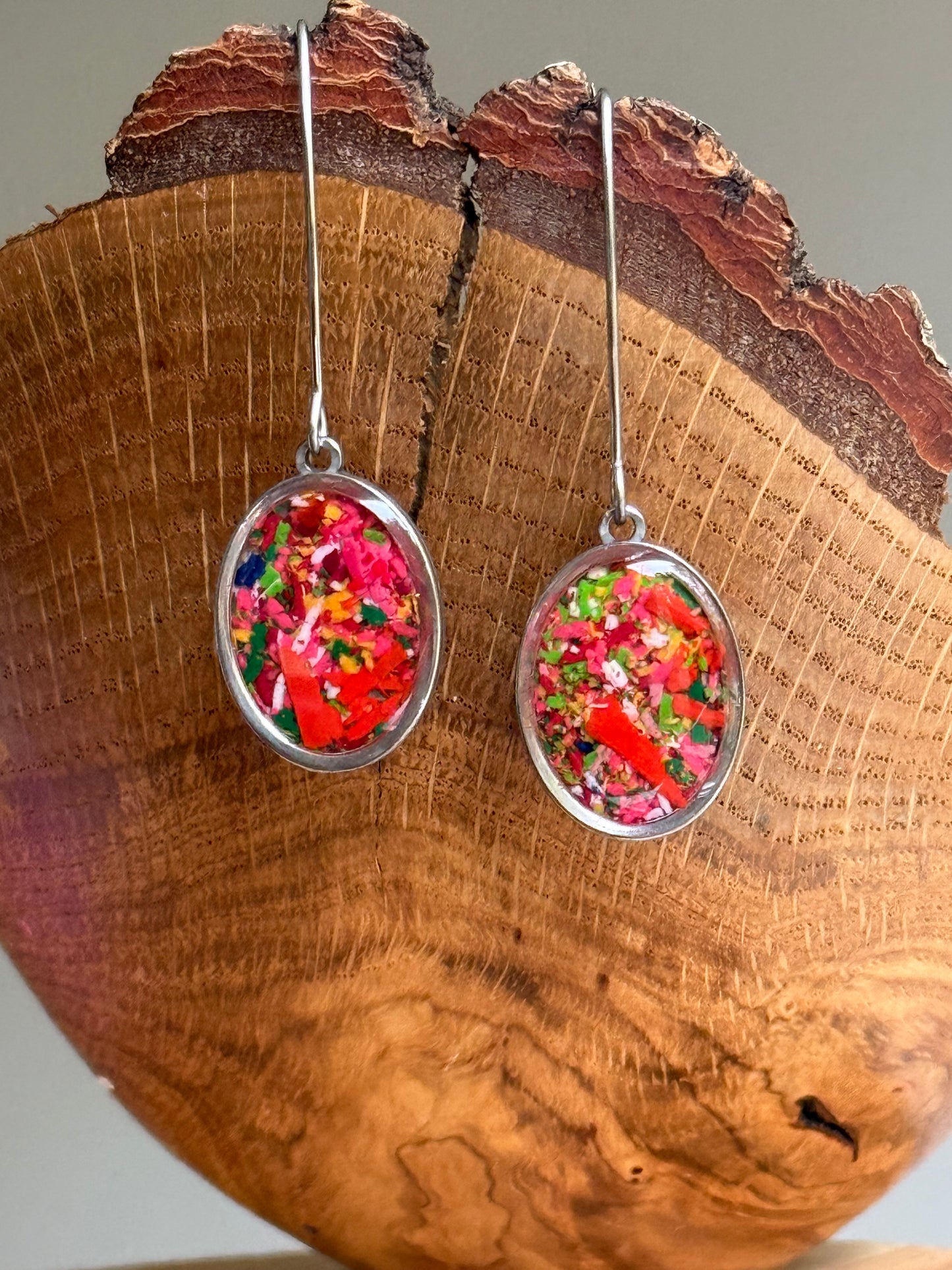 Prisma Oval Hook Earrings (Scarlett)