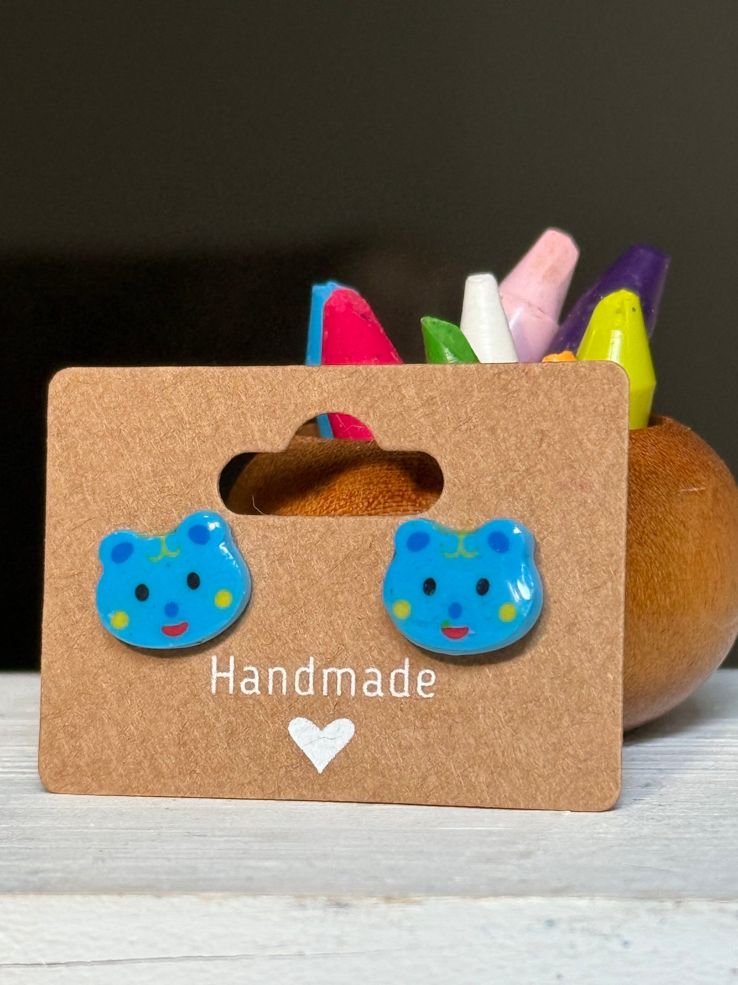 Blue Bear Eraser Studs