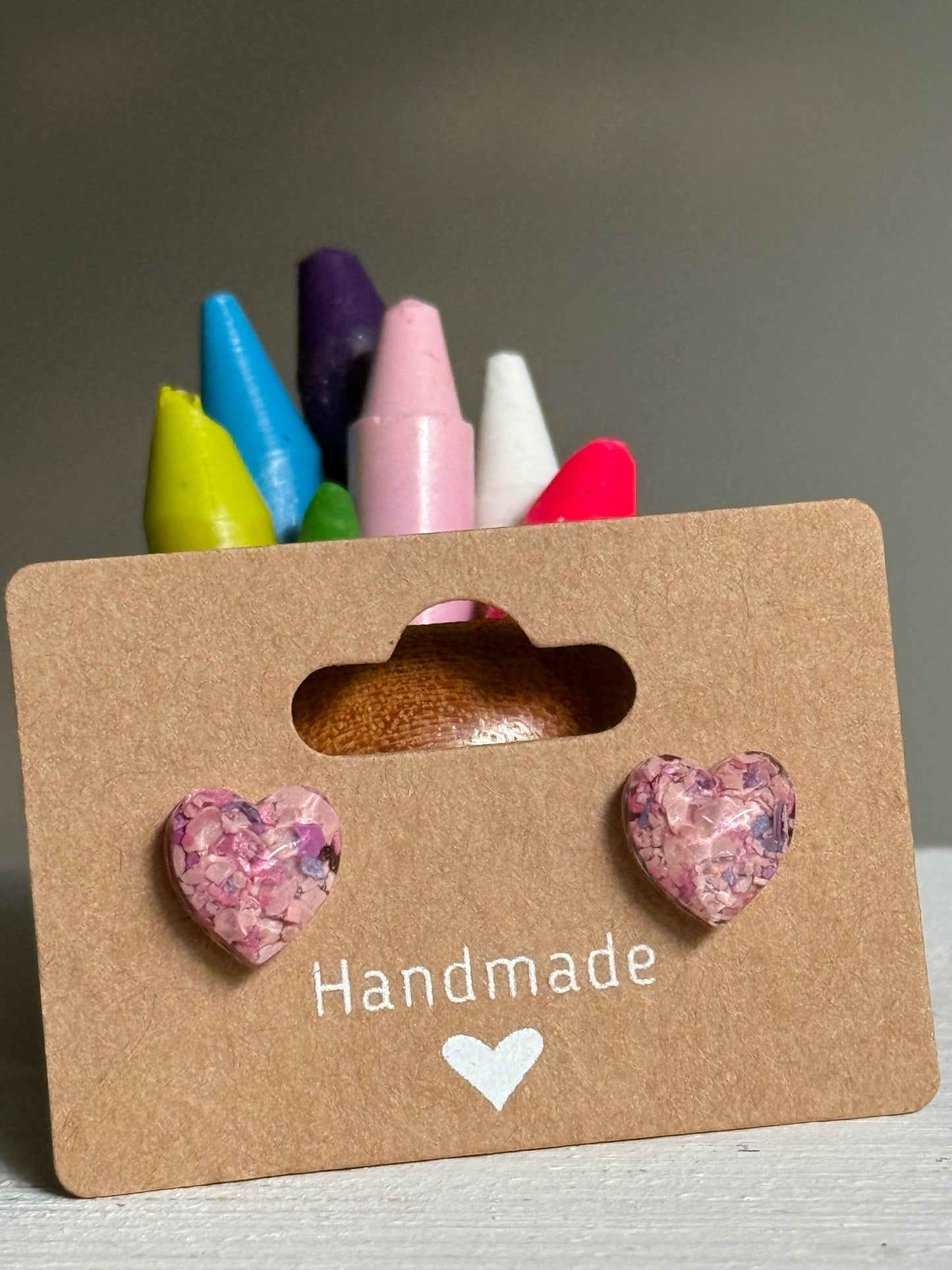 Small Heart Studs (Shades of Light Pink)