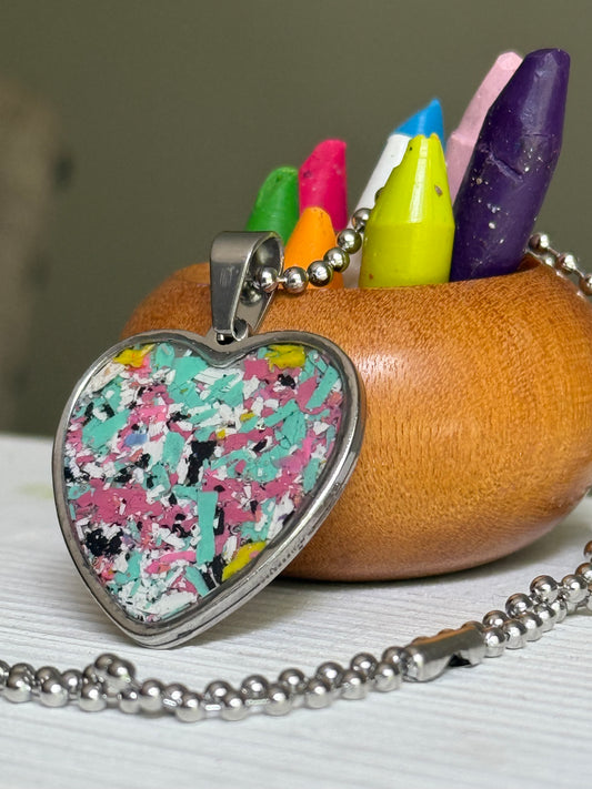 Joy Crayon Heart Pendant (Summer Love)