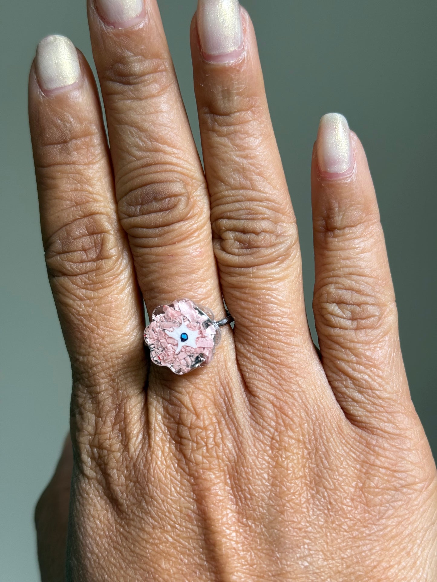 Crayon Blooms Ring (Light Pink)
