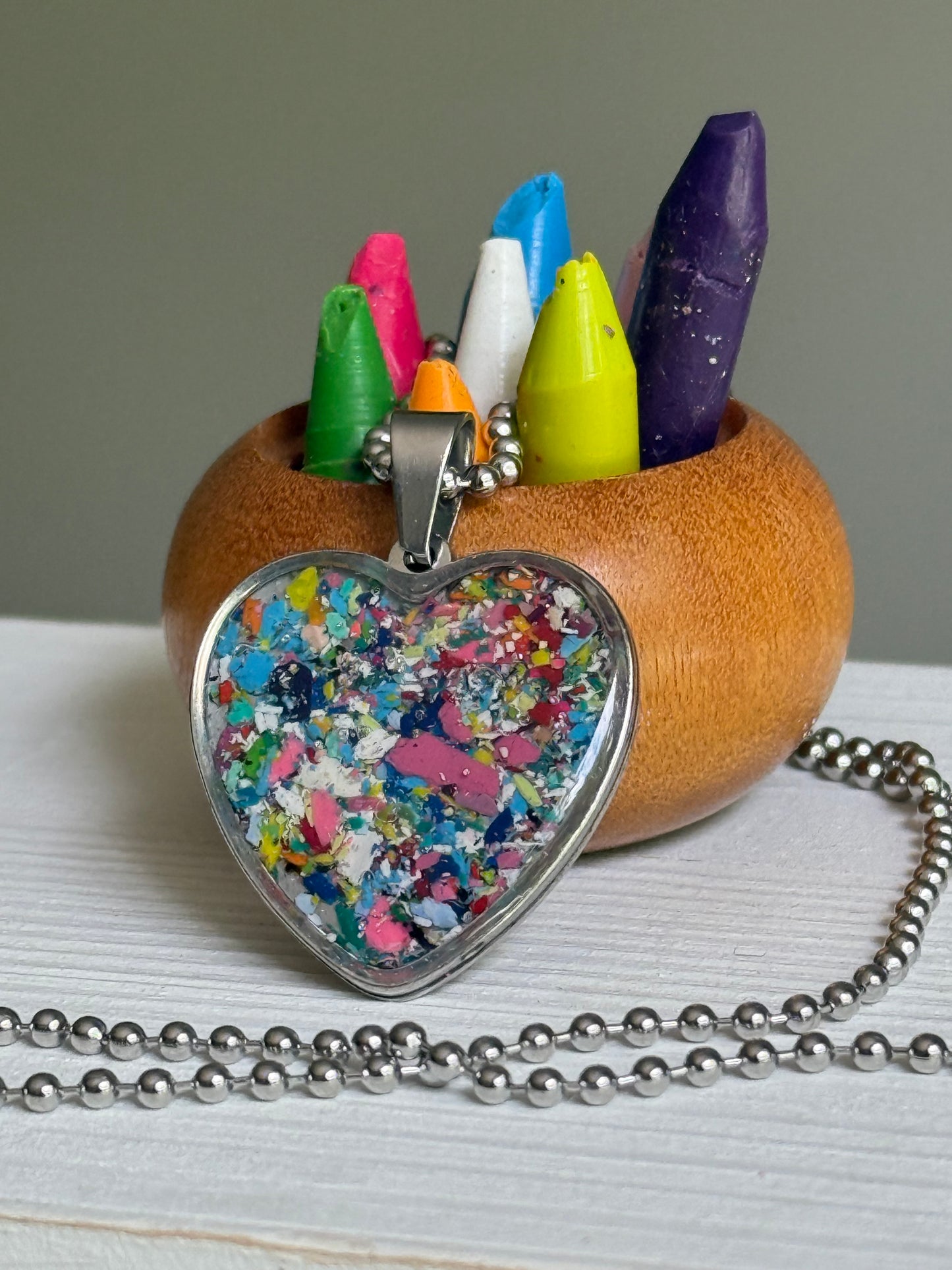 Hope Heart Pendant (Large - Blues & Pinks)