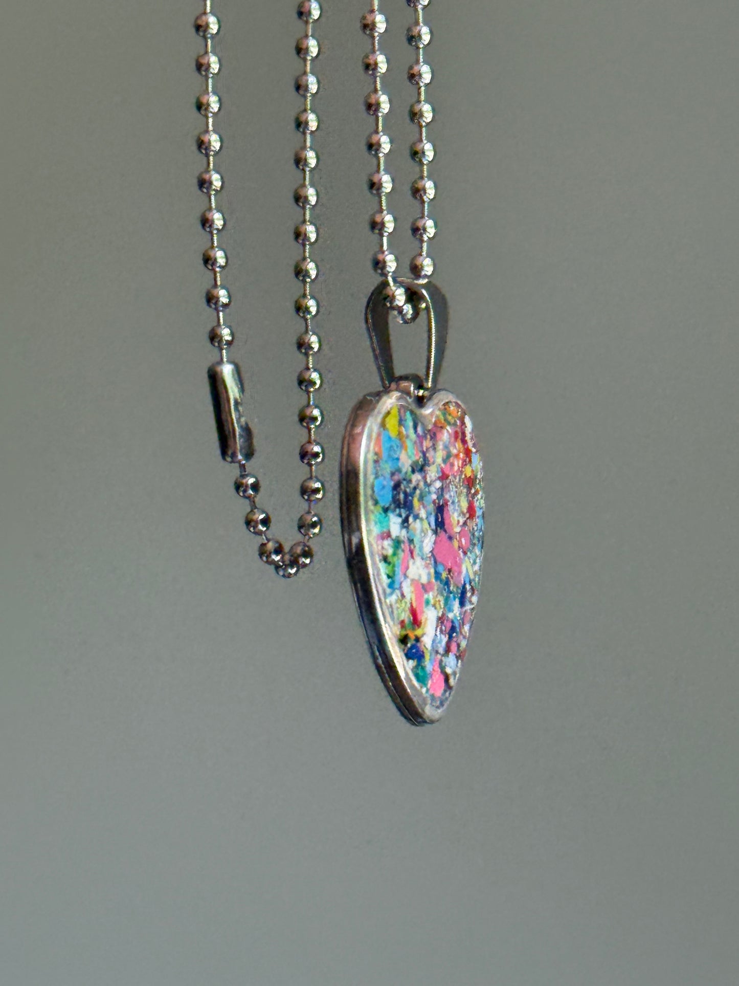Hope Heart Pendant (Large - Blues & Pinks)