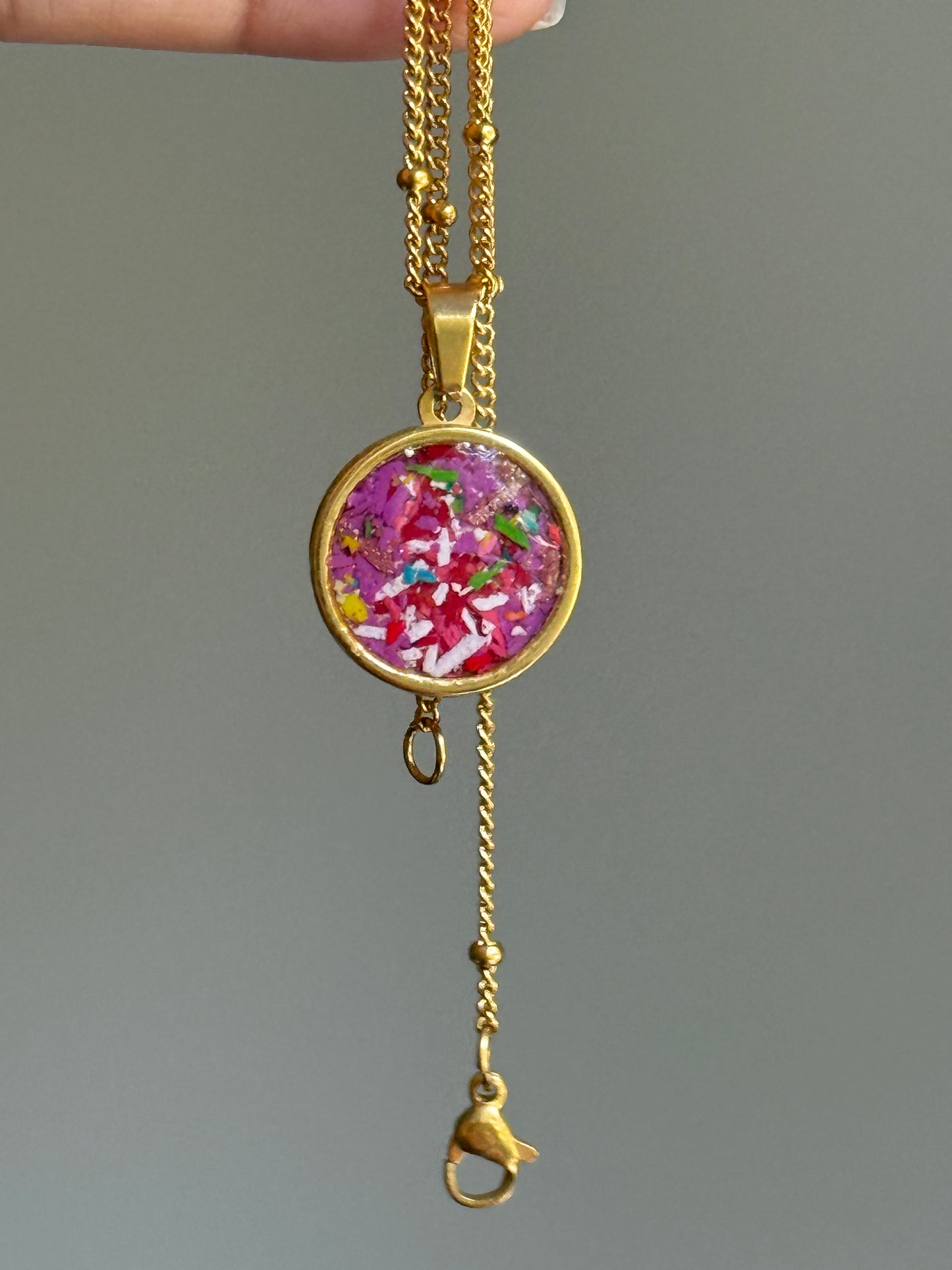 Orbis Gold Plated Pendant (Purples)