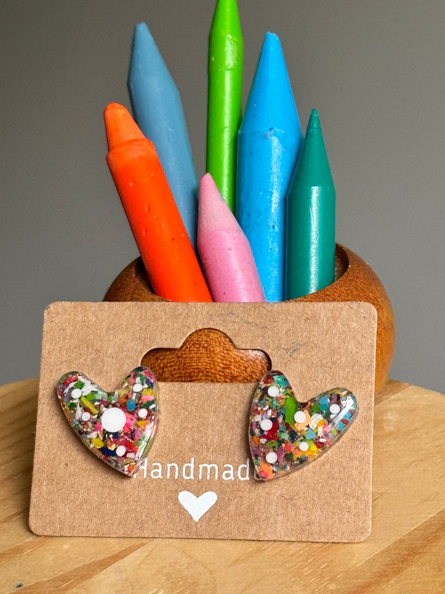 Viva Polka Heart Studs