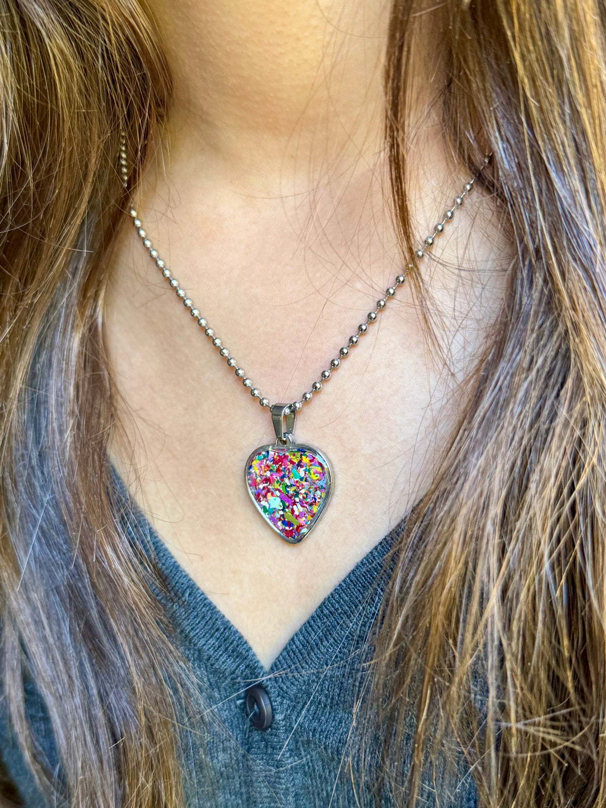 Punk Rose Heart Necklace