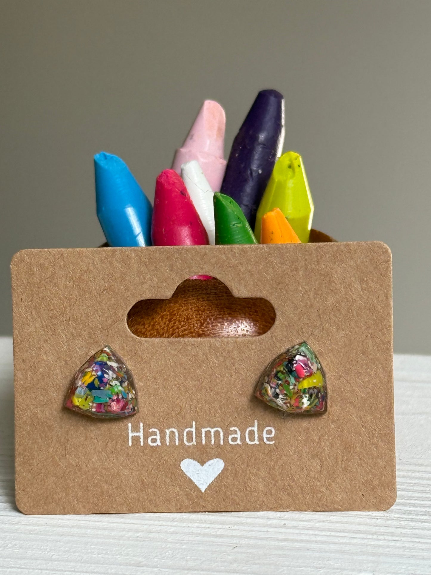 Pendientes triangulares multicolores