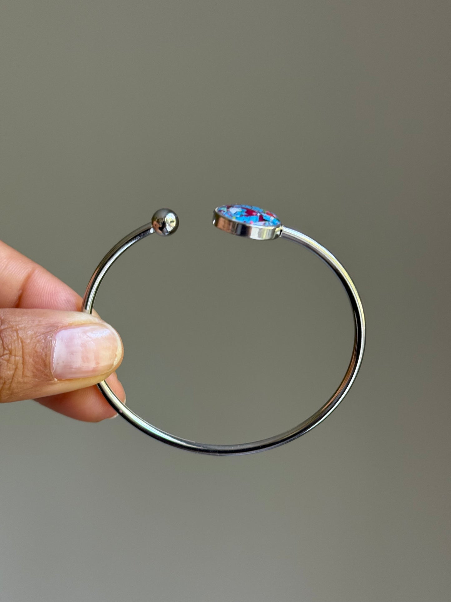 Blue & Red - Flexible, Single Cuff Bracelet (Copy)