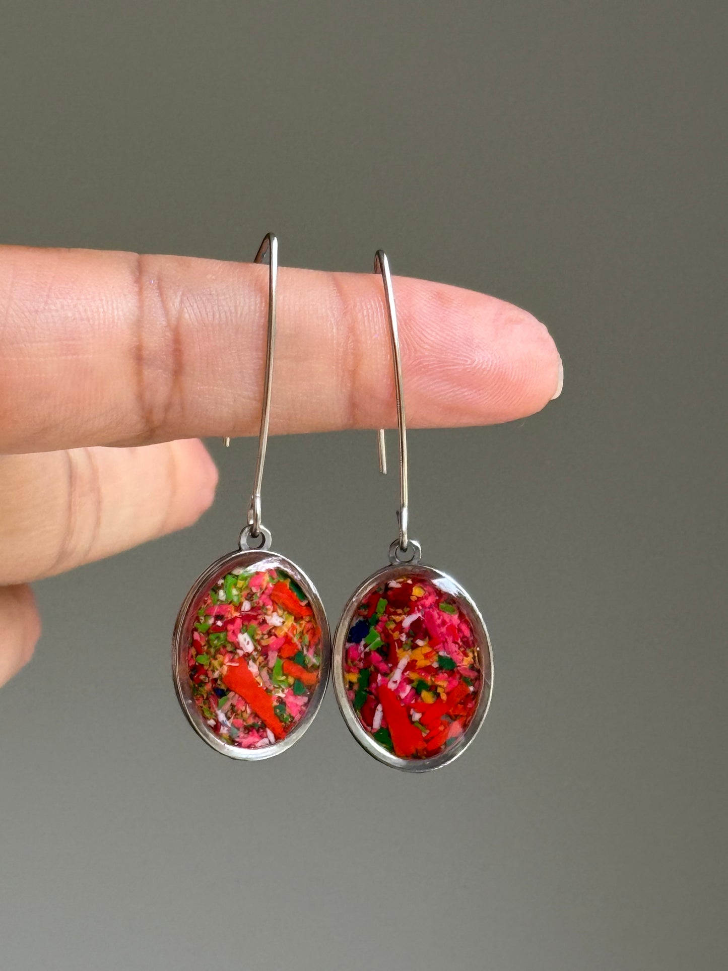 Prisma Oval Hook Earrings (Scarlett)