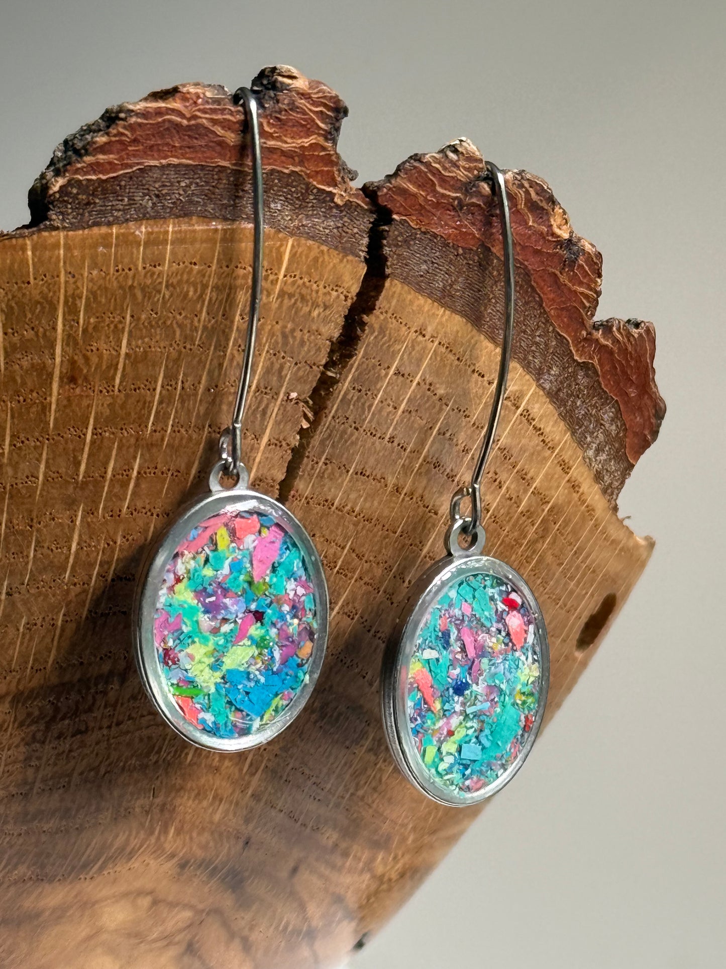 Prisma Oval Hook Earrings (Serenity)