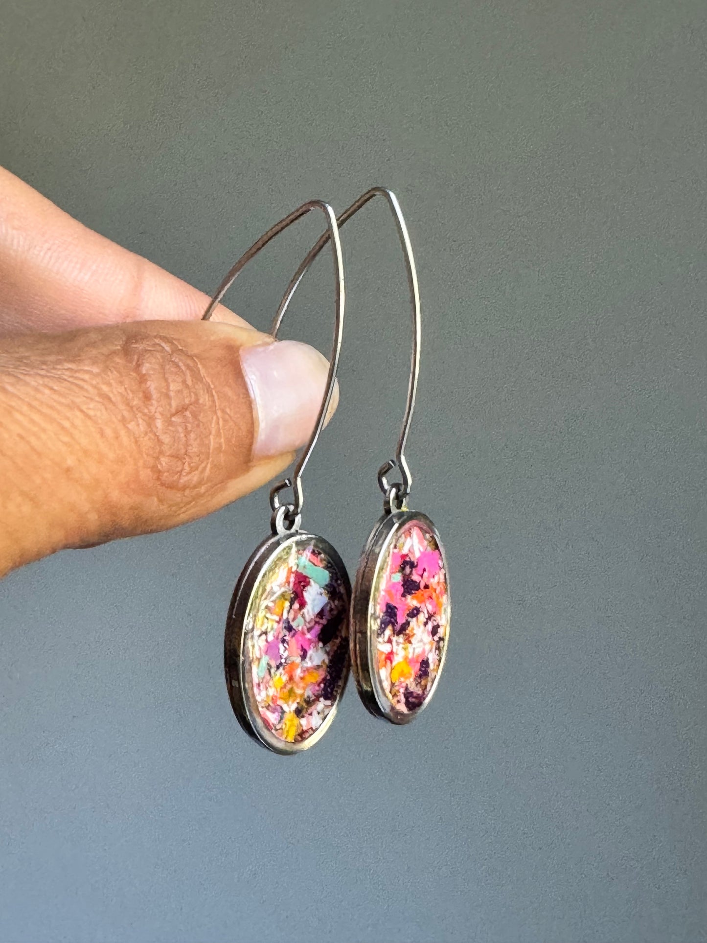 Oval Hook Earrings (Nightfall)
