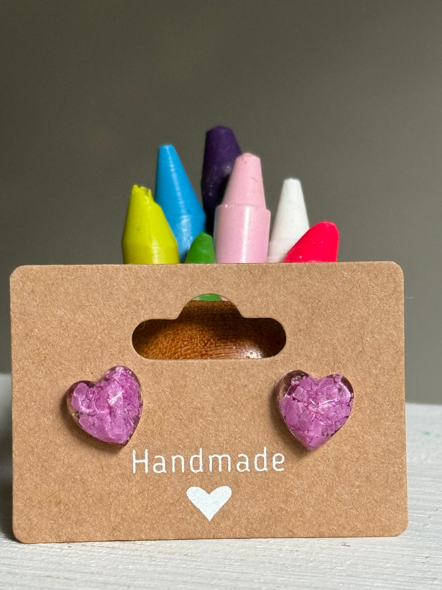 Small Heart Studs (Orchid)