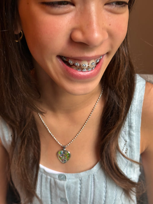 Medium Joy Crayon Heart Pendant (Full of Courage)