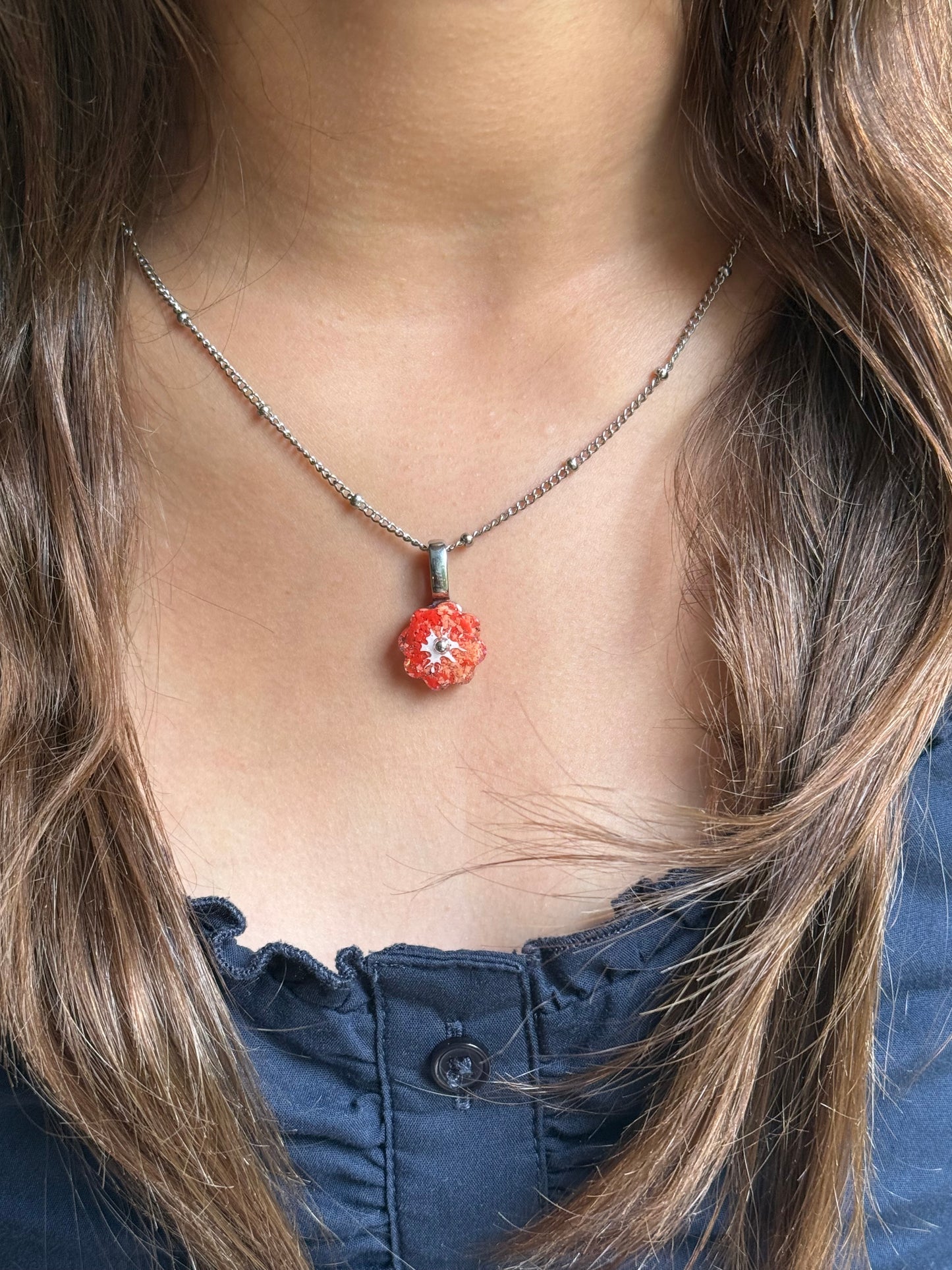 Crayon Bloom Pendant (Freckled Melon)