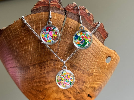Coffret cadeau rond multicolore