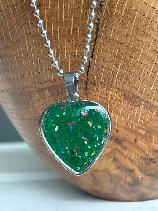 Freckled Green Heart Pendant