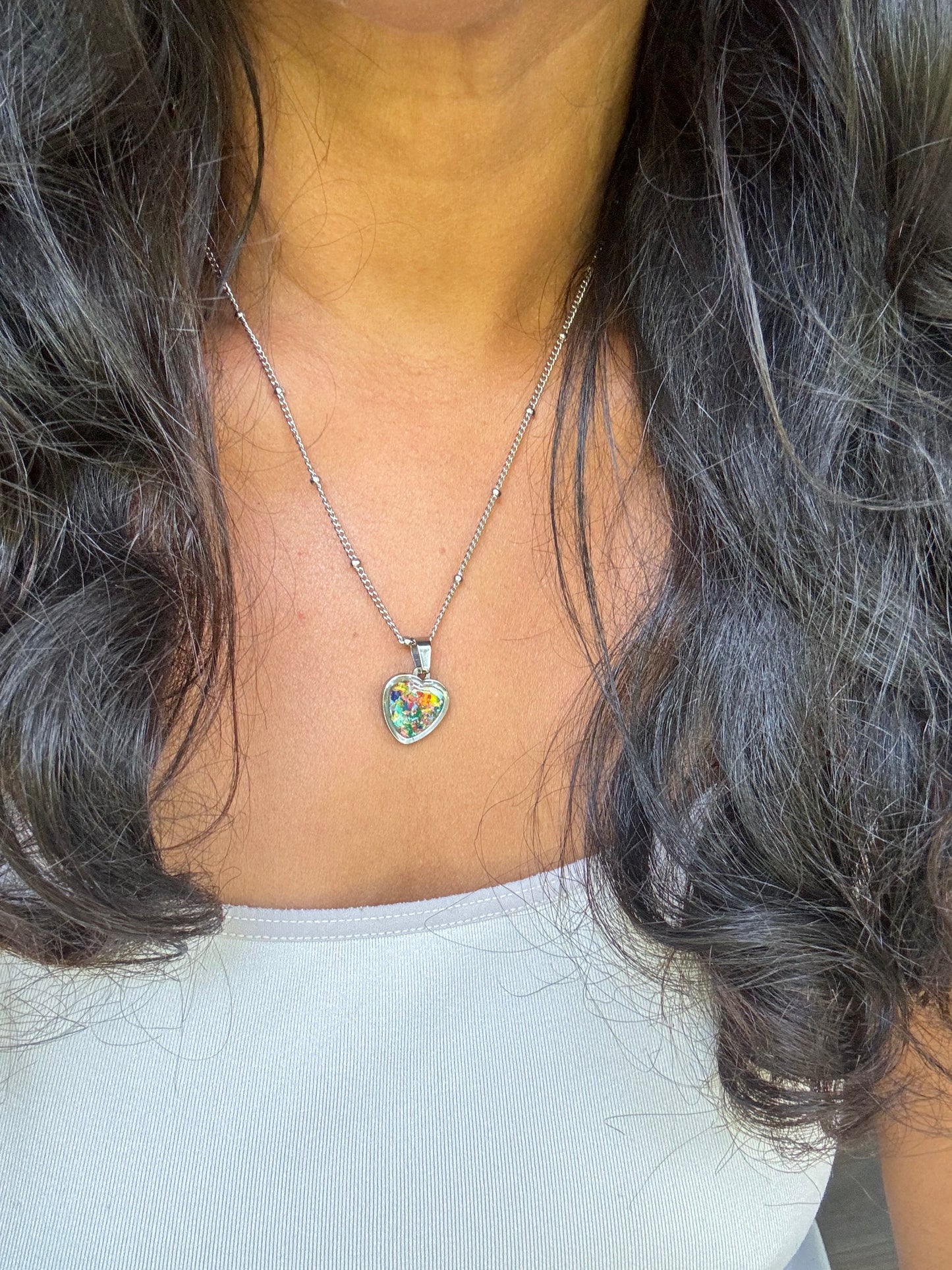 Sarai Small Crayon Heart Pendant (Multicolor)