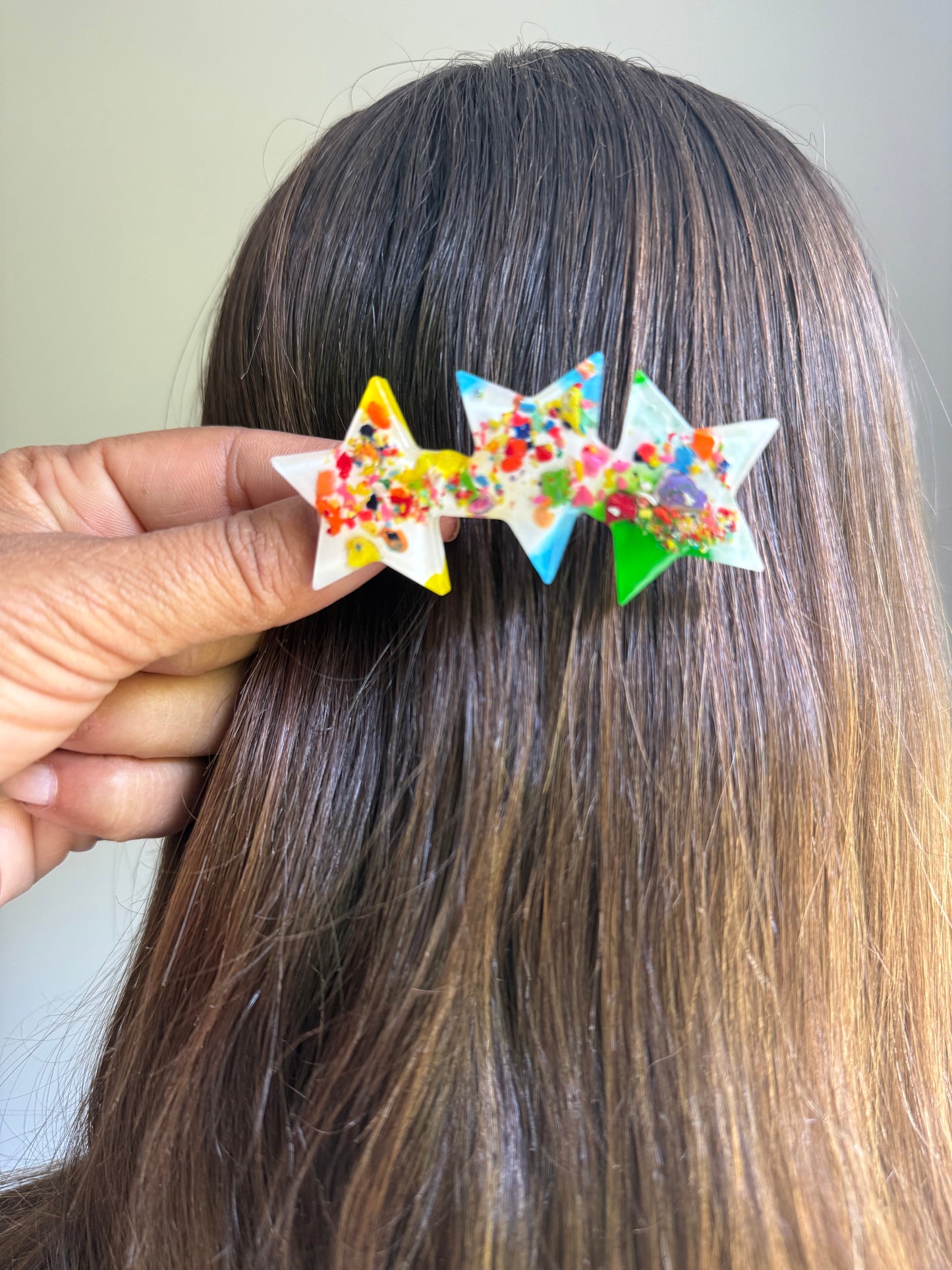 Multicolored Star Crayon Clip