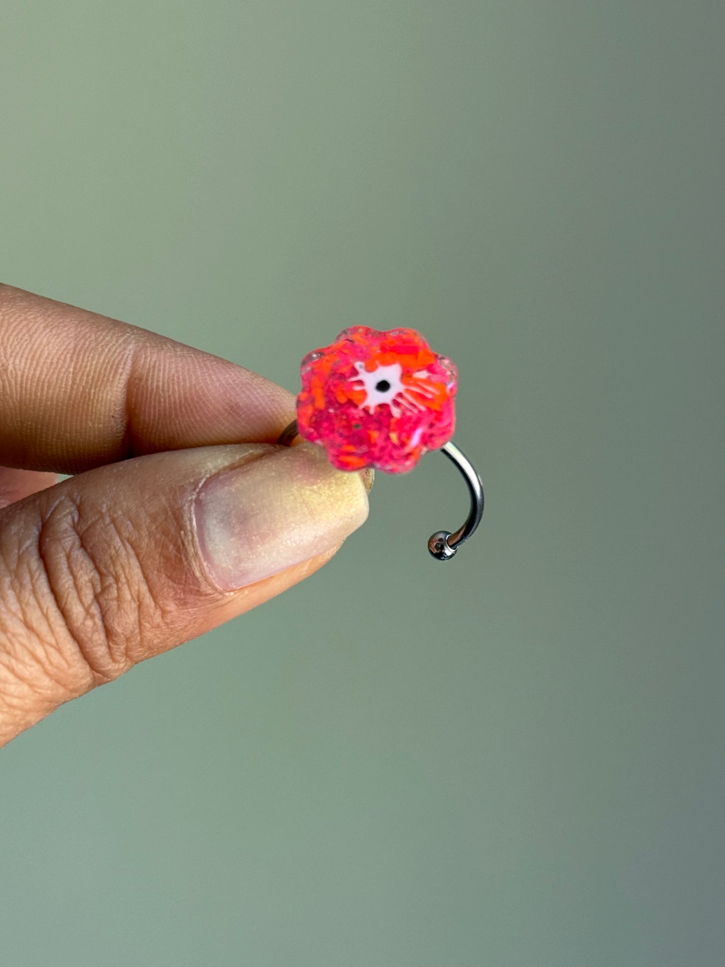 Crayon Blooms Ring (Bold Orange)