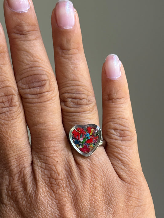Crayon Heart Ring (Dark Reds)