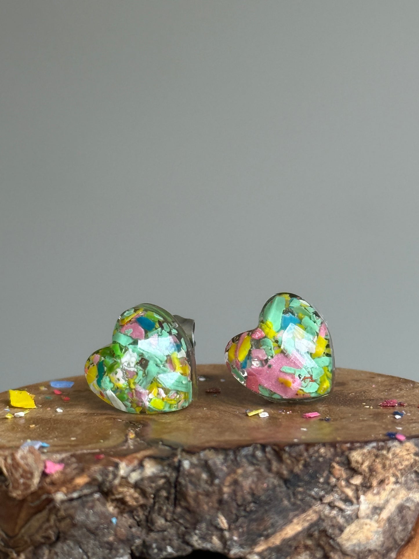 Blooming Garden Heart Studs