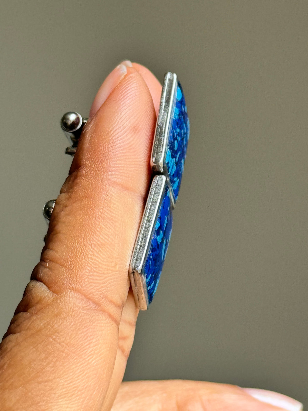 Square statement cuff links crafted with recycled blue crayons by our Georgia-based mother-daughter team. Vibrant, one-of-a-kind sustainable cuff links