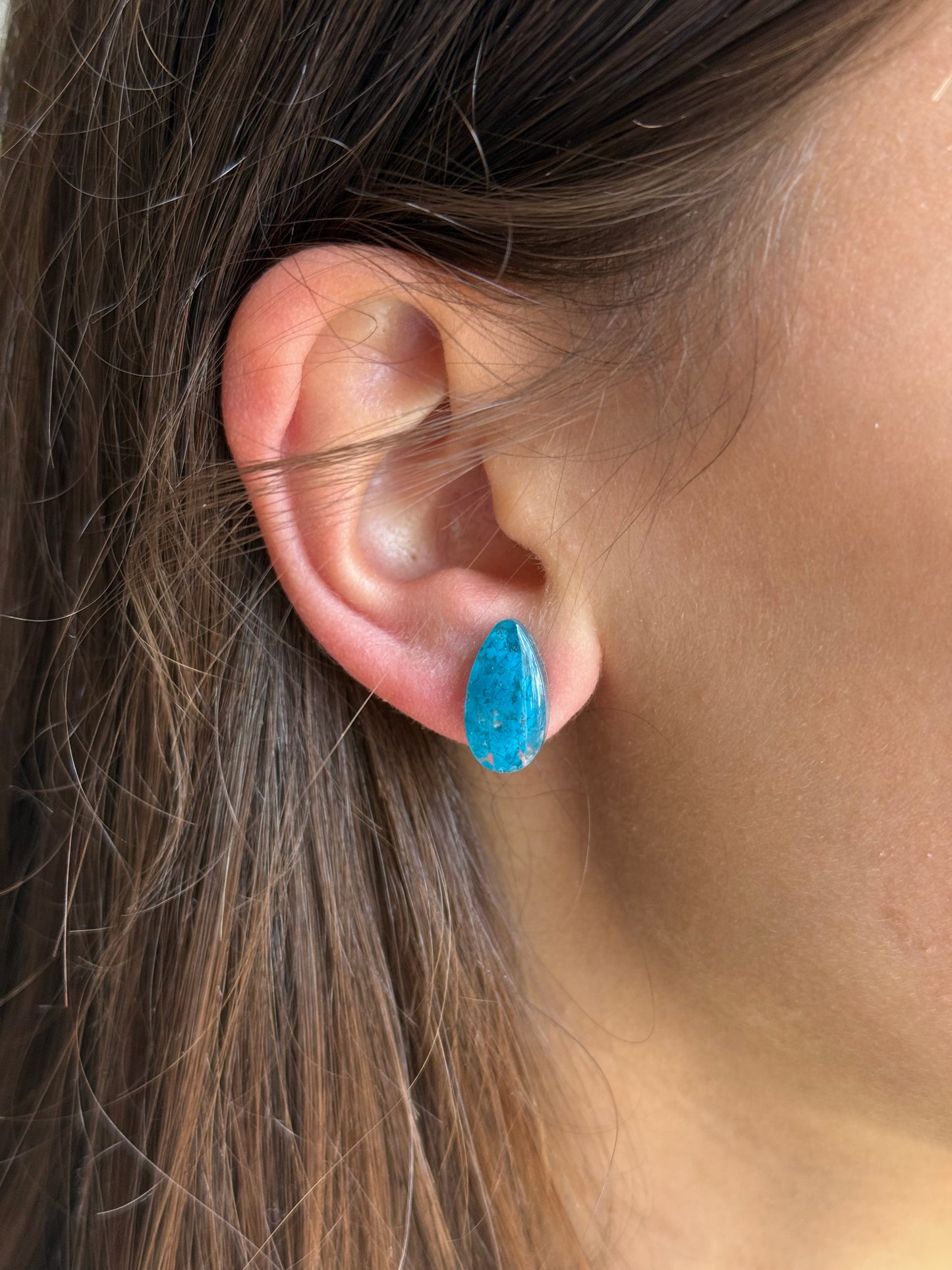 Aquamarine Teardrop Studs